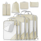 Compression Packing Cubes 10 Set, Compressible Space-Saving Packing Cubes for Travel - Compression Bags, Luggage