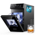 2.4" Clear Ice Ball Maker Countertop, 2Pcs in 60Mins, 48Pcs/Day, Timer, Self-Cleaning Round Ice Cube Maker with