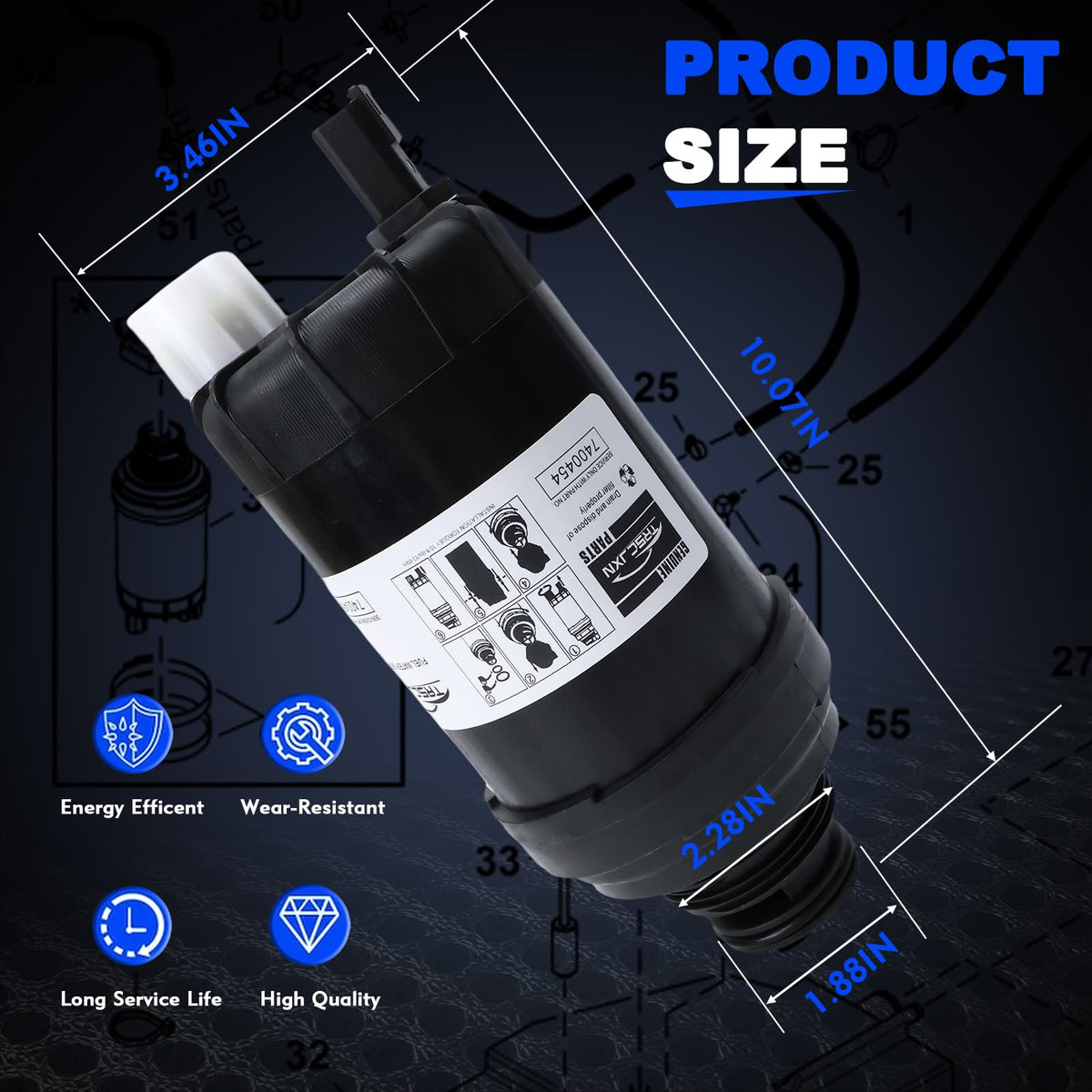 7023589 Fuel Filter Water Separator, Replaces 7400454