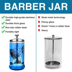 Disinfectant Sterilizer Glass Jar - Capacity 21 Oz Glass with Removable Strainer Tray for Cleaning, Storage &