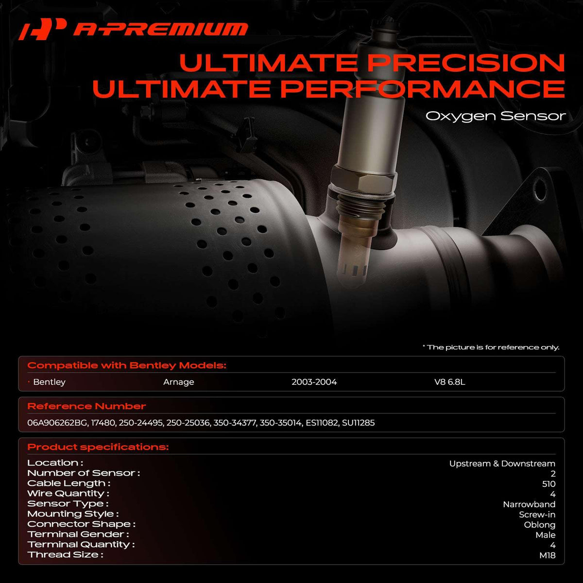 A-Premium O2 Oxygen Sensor Compatible with Volkswagen, Bentley