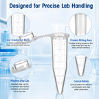 500 Pcs 1.5ml Snap Cap Microcentrifuge Tube with Graduation Heat