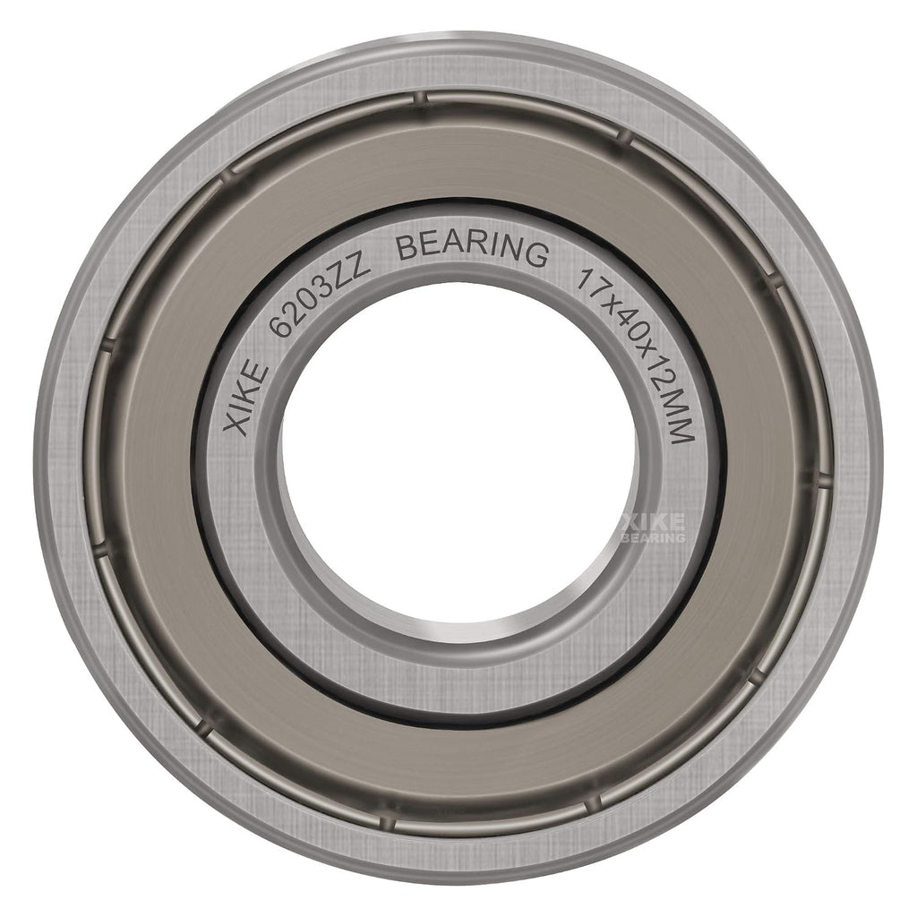 XiKe 6203ZZ Shielded Ball Bearings, 17x40x12mm Chrome Steel, 4 Pack