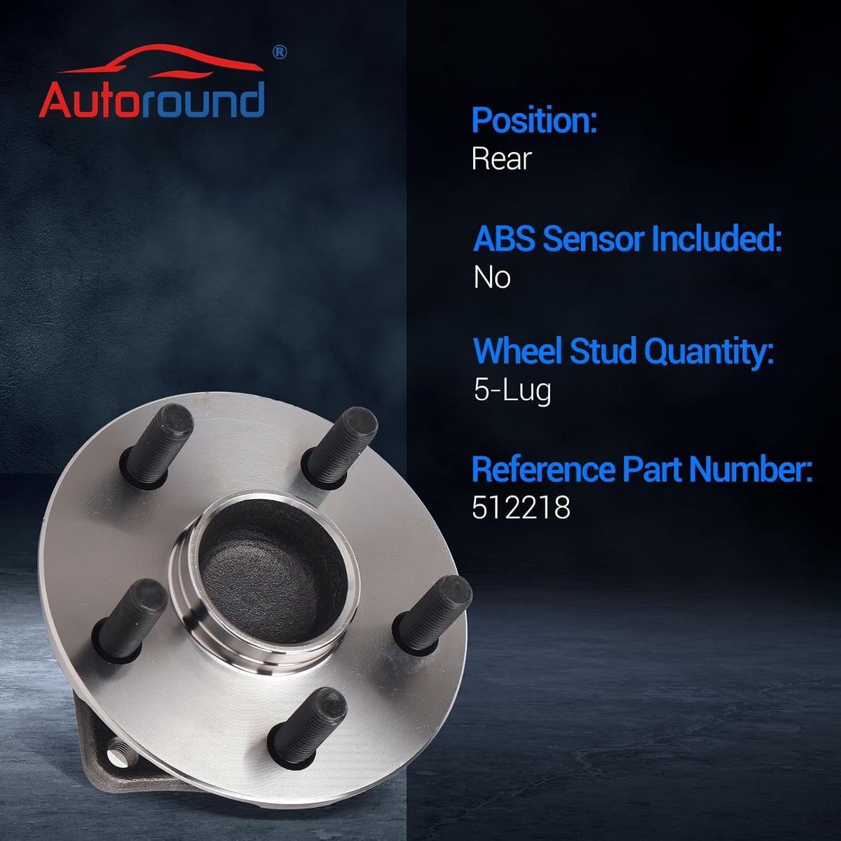 Autoround 512218 Rear Wheel Hub Assembly Fits 03-08 Toyota Corolla/Matrix