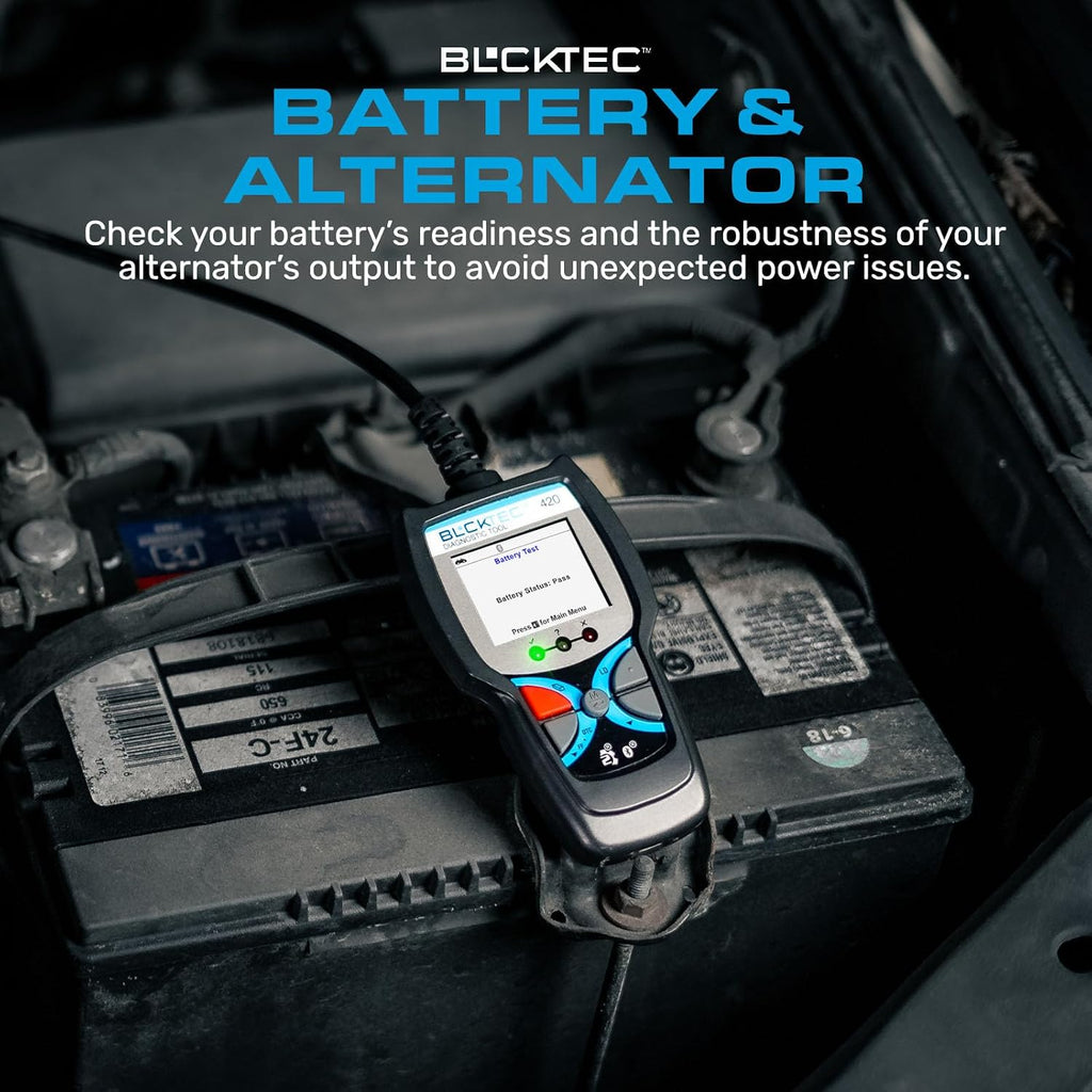 420 Bluetooth OBD2 Scanner Diagnostic Tool - Vehicle Code Reader for Car - Clears Check Engine Light - Comes with