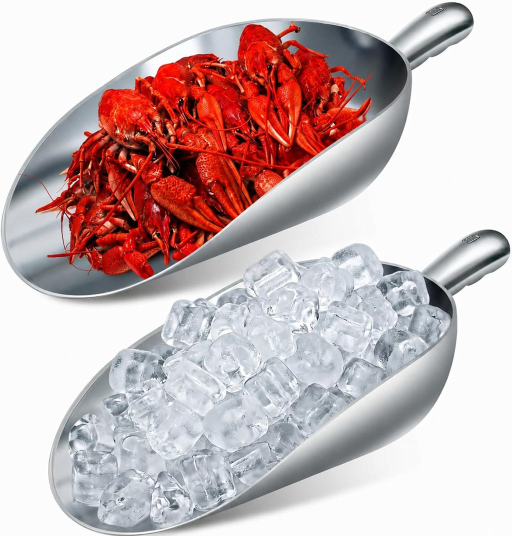 2 Pcs 85 oz Large Aluminum Ice Scoop Commercial Utility Scooper