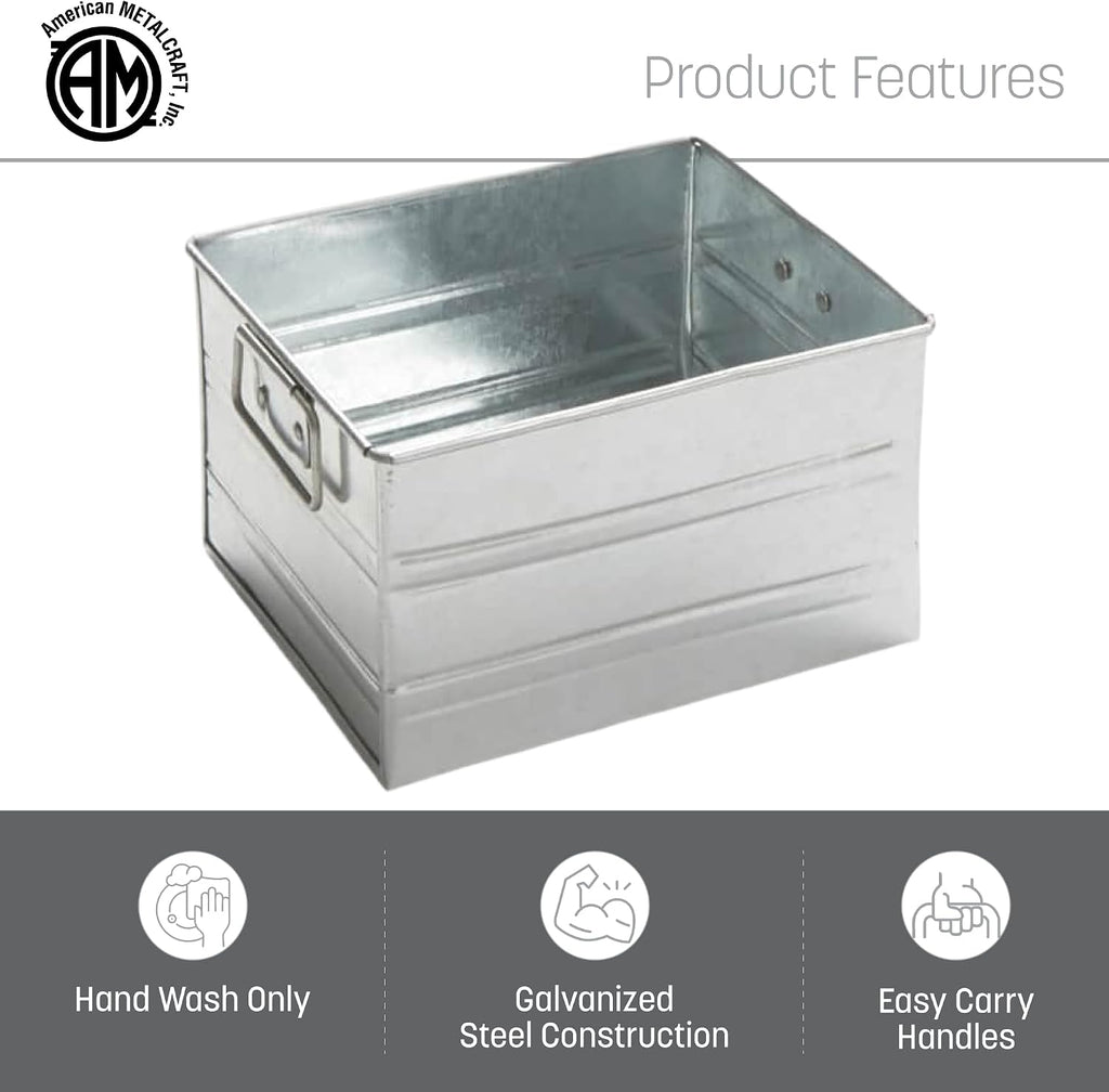 MTUB7 Galvanized Condiment Caddy, Galvanized, 7" Length, 5-3/4" Width, 4" Height
