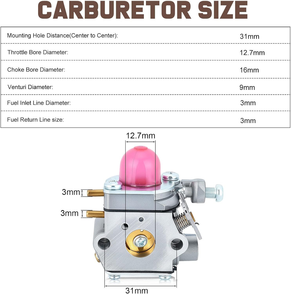 753-06190 M2510 Carburetor for Murray Weed Eater M2500 RM2510