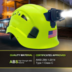Construction Safety Helmet with Headlight Hard Hat Headlamp Adjustable Ventilation Hardhats Work Head Protection
