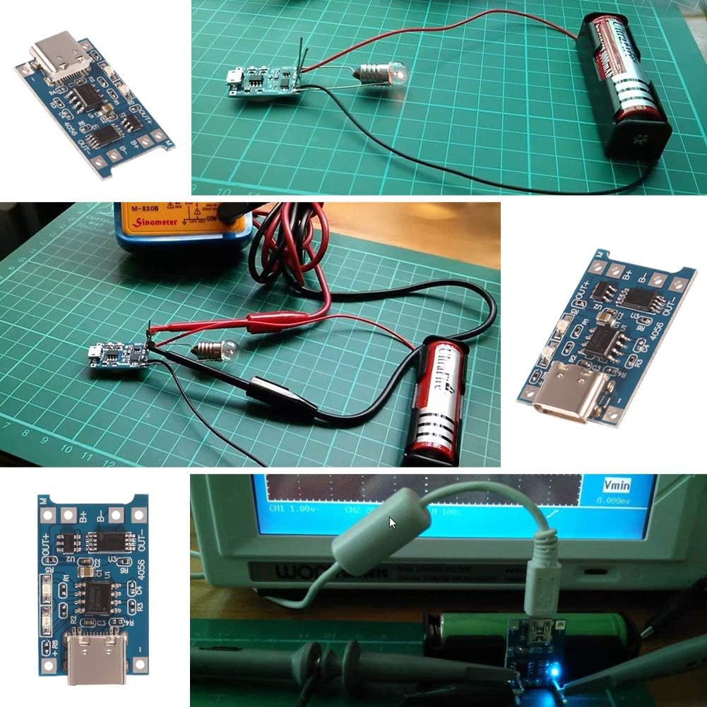 6PCS TP4056 Type-C USB Charging Module 5V 1A 18650 Lithium Battery Charging Board Power Charger Board with Protection