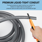 1/2 Inch 10 ft Liquid Tight Conduit Kit, Flexible Electrical Conduit Kit