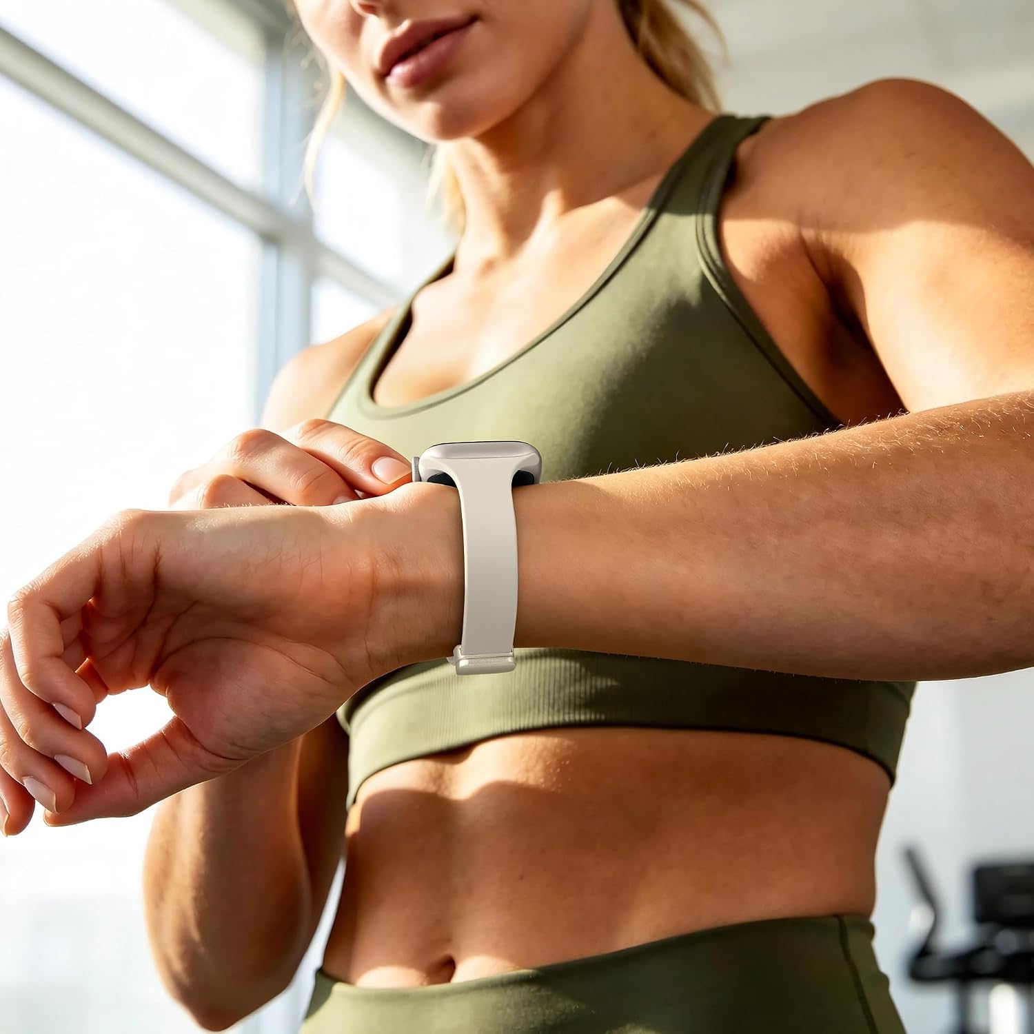 Slim Silicone Magnetic Band Compatible with Apple Watch Bands Women | Soft Breathable Thin Wristband 38mm 40mm 41mm