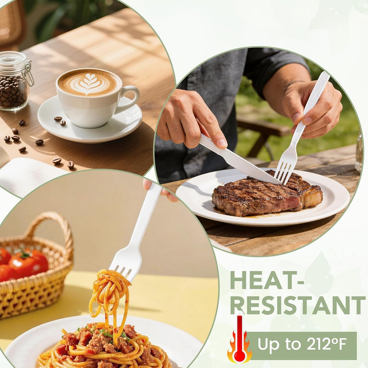 90 Count Disposable Compostable Cutlery Set – BPA-Free Spoons, Forks & Knives for Parties, Events & Everyday Use