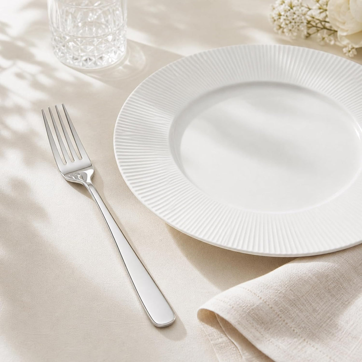 12 Piece Dinner Forks Set, 18/10 Stainless Steel Forks Silverware, 8 Inch
