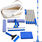 Window Cleaning Kit, 87-Inch Reach, Squeegee, Collapsible Bucket & Scraper