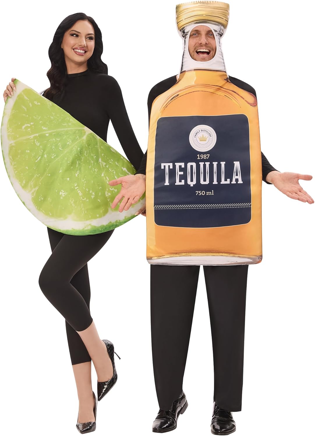 Tequila and Lime Couples Costume 2 Pcs Halloween couple costumes | Funny Margarita Costume Tequila Bottle & Lime