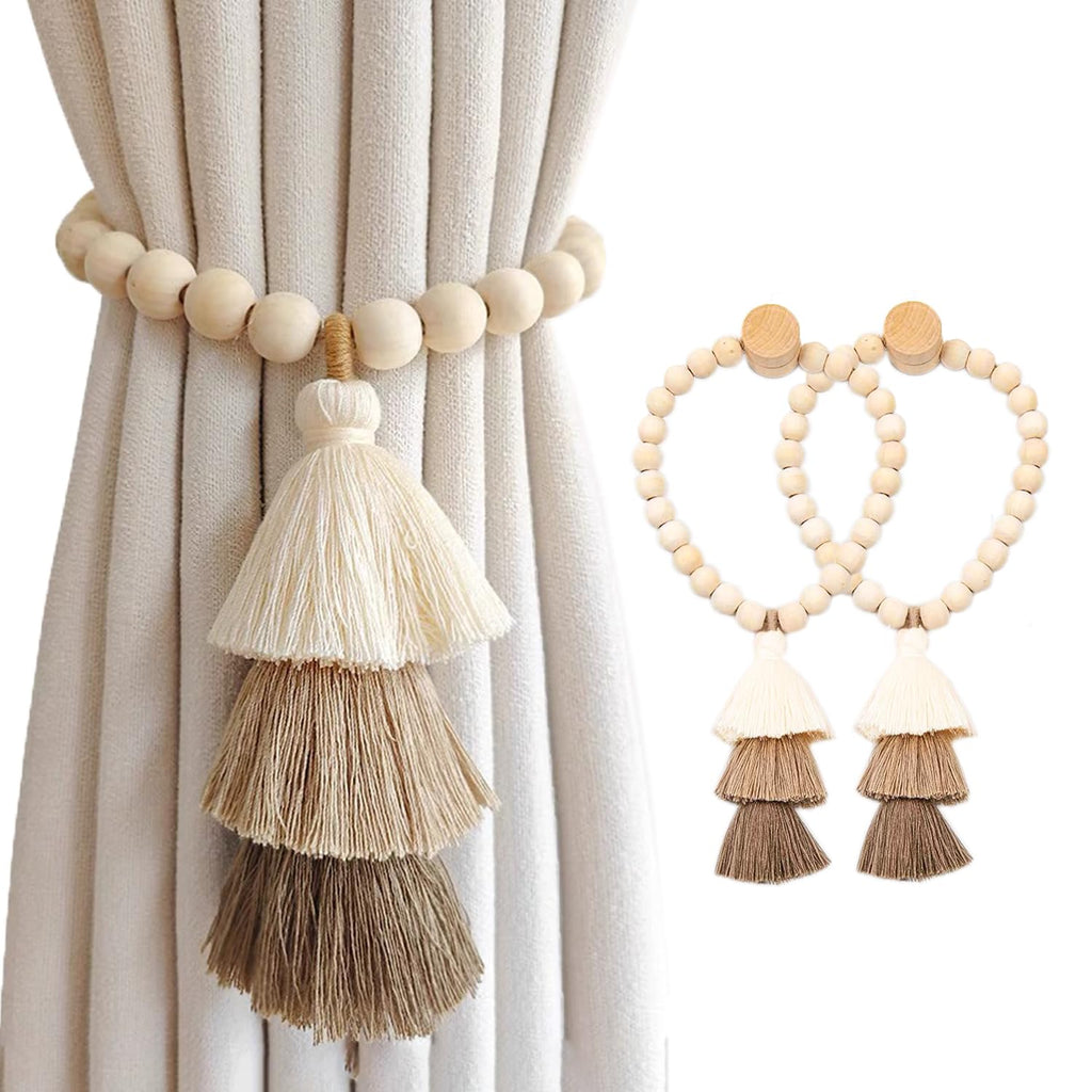 Curtain Tiebacks for Curtains 2 Pack, Decorative Magnetic Curtain Holdbacks for Drapes, Handmade Tie Backs No