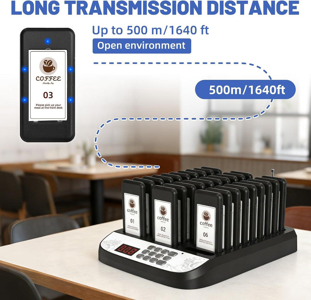 Restaurant Pager System, Beeper Pager for Restaurant,30 Buzzers