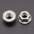(20 PCS) M8-1.25 Hexagon Flange Nuts with Non-Serrated Flange Washer Head, 304 Stainless Steel, Hex Drive, Full Thread