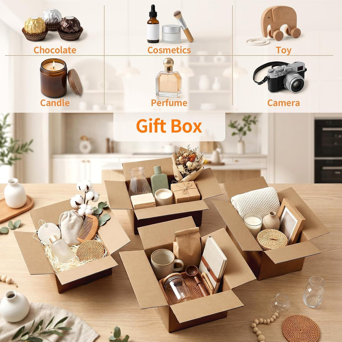 40 Pack Brown Assorted Shipping Box, 11x6x6, 10x7x5, 9x6x4, 8x6x4