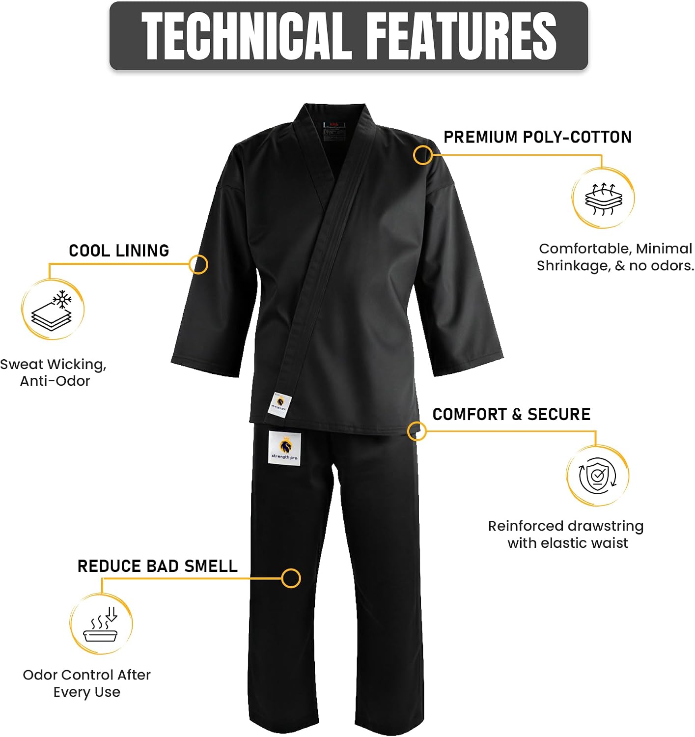 Karate Uniform for Kids and Adult, Lightweight Karate Gi Student Uniform for Martial Arts Training - White