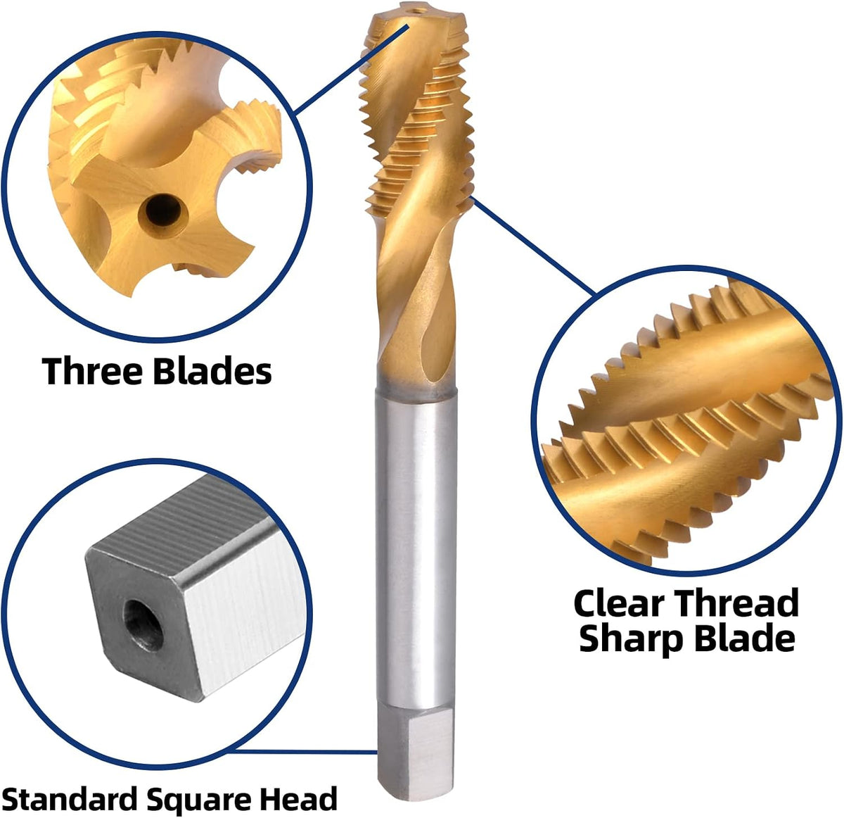 Burkit M10 X 1 Titanium Coating Spiral Flute Tap
