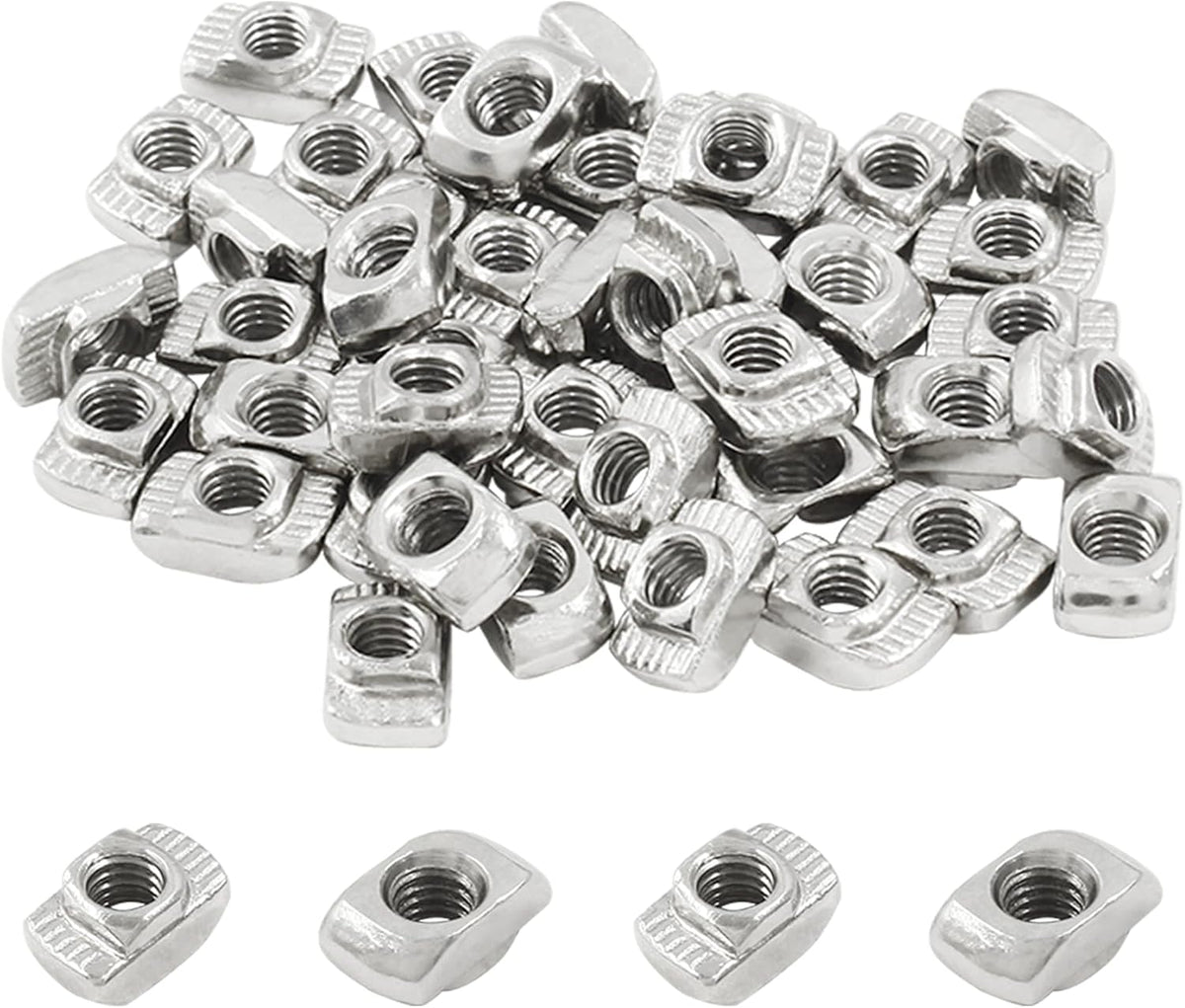 100Pcs M4 2020 Series T Nuts Carbon Steel