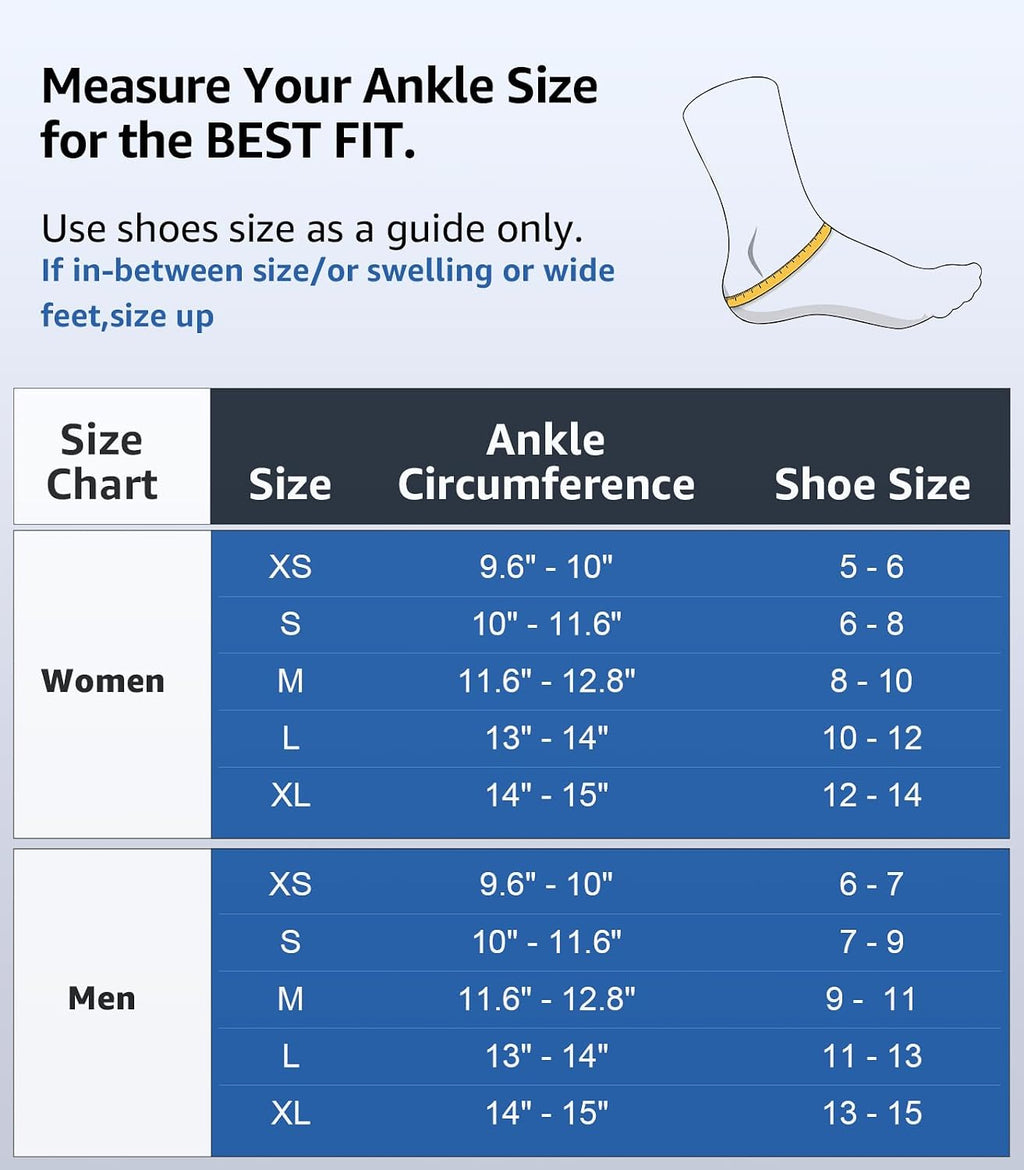 Slim-Fit Ankle Brace for Sprained Ankle, Quick Lace Up Ankle Support for Women Men With 2 Auto-Shaped Pads, Air