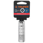 Truper 13655 / D-5220-50 - 5/8" 6-Point Spark Plug Socket, 3/8" Drive