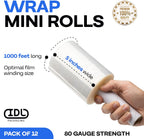 5" x 1000' Stretch Wrap Mini Roll, 80 Ga (12-Pack) - USA-Made