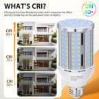 44W LED Corn Light Bulb(6 Pack),Fanless,(390 Watt Equivalent) E26/E39 Medium/Large Mogul Base LED Cob Lamp 5000K