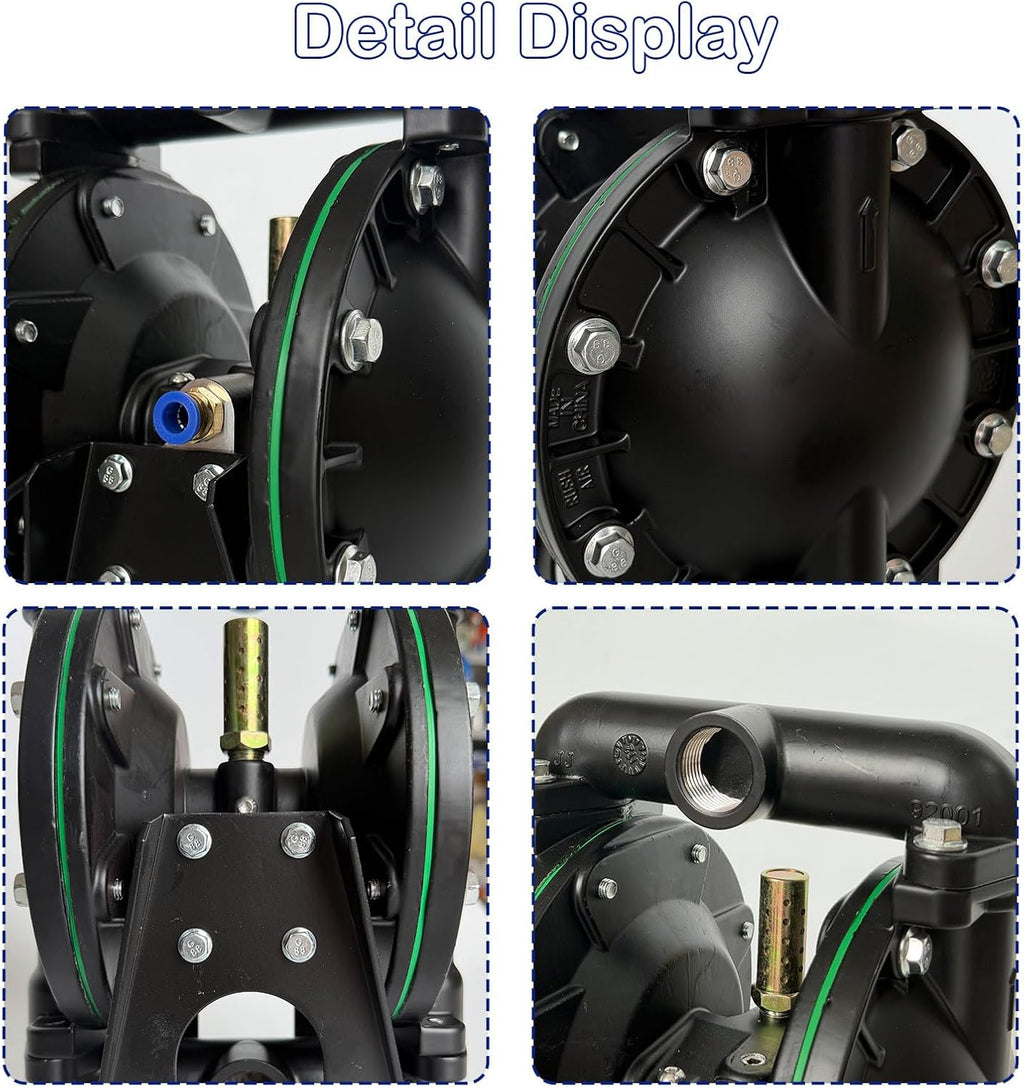 Air Operated Double Diaphragm Pump, 1" Aluminum Pneumatic Transfer Pump