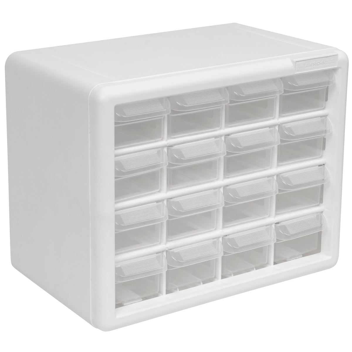 16-Drawer Plastic Storage Cabinet, 10.5"W x 6.5"D x 8.5"H, White