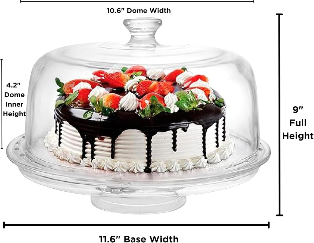 7in1 Rotating Multifunctional Acrylic Cake Stand with Lid & Cake Turntable