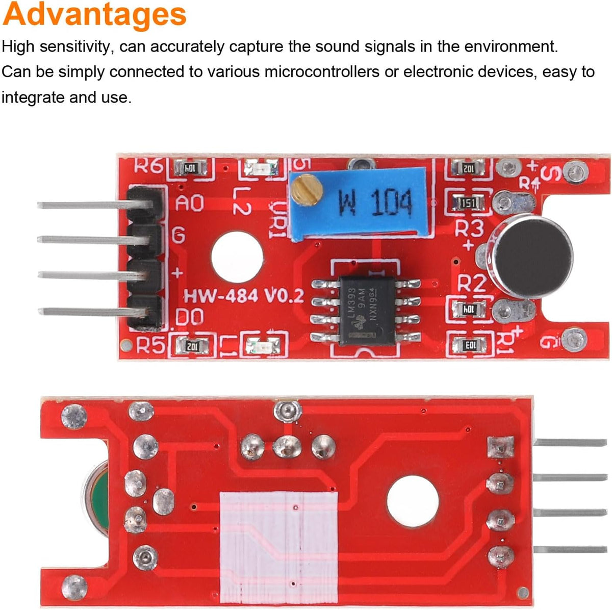 MECCANIXITY 2 Pcs Microphone Sound Sensor KY-038 Voice Detection Module Voice Sound Detection Sensor Module for Voice-Activated Switch