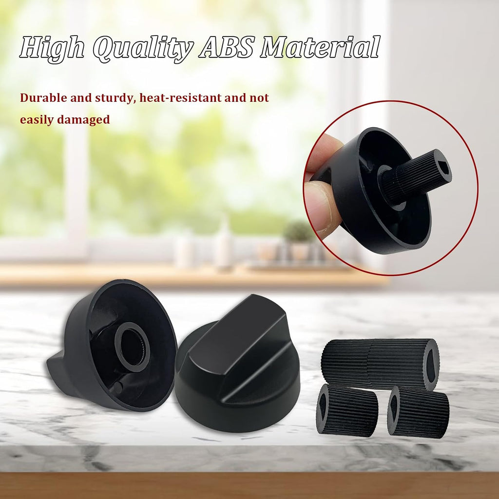 4 Pack Universal Stove Switch Knob Replacements with 12 Adapters