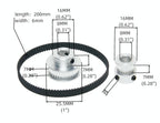 2PCS Set 2GT Aluminum Timing Pulley 20&36 Teeth 8mm Bore Synchronous Wheel with 2PCS Length 200mm Width 6mm Belt (20-36T-8B-6)