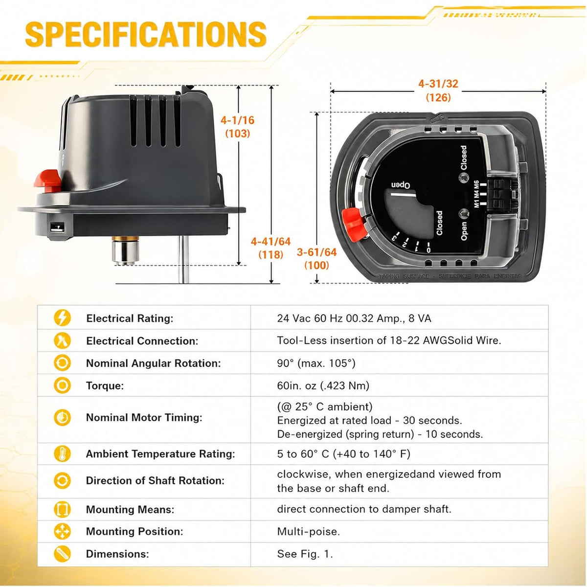 M847D Zone Valve Actuator,Replacement Motor for ARD ＆ ZD Zone Dampers