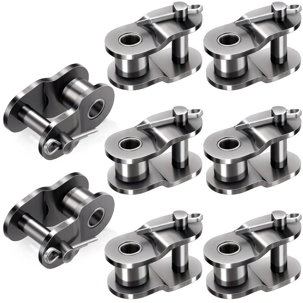 PAGOW 8pcs #40 Roller Chain Offset Link, Carbon Steel Crank Link, Standard Chain End Connector Split Links for 08A Chain