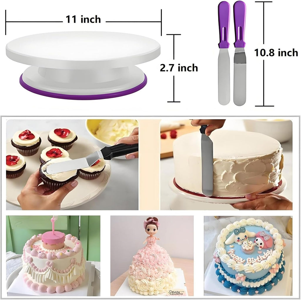 Cake Decorating Kit, 340 Pcs Baking Tools (Purple)