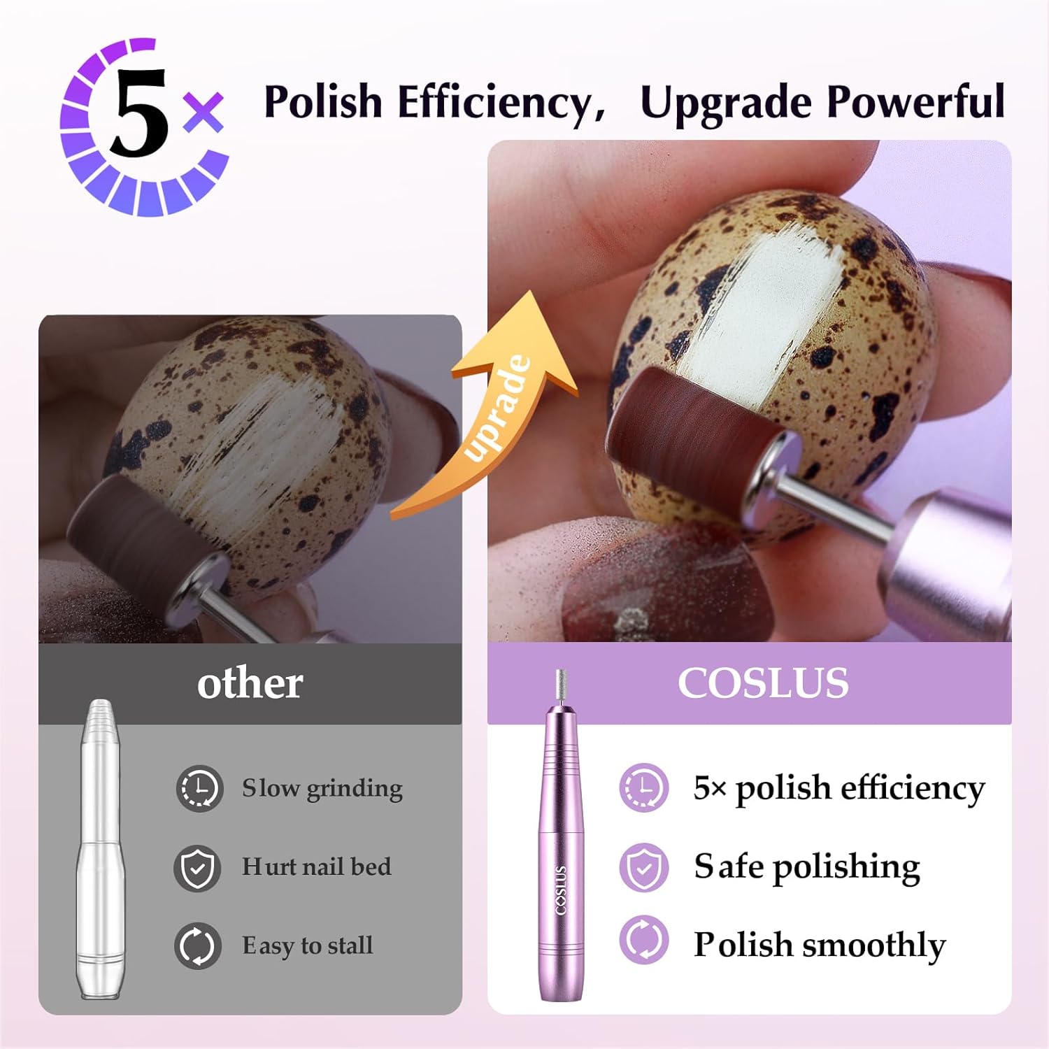 C40 Electric Nail Drill File Professional: for Acrylic Gel Dip Powder Nails Portable Nail Machine Kit Manicure