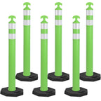 6 Pack 42" Traffic Delineator Post Cones with Rubber Base
