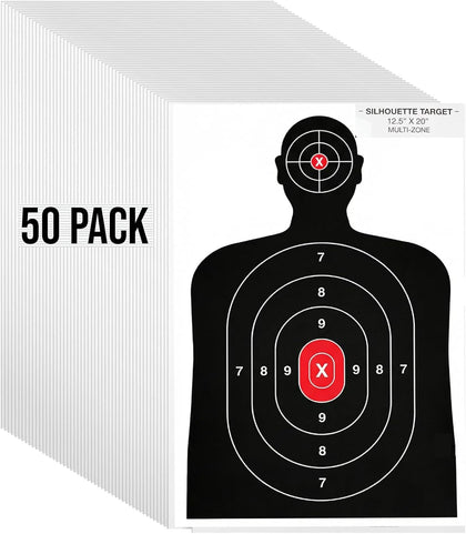 Silhouette Paper Shooting Target for The Range, Aiming Target Practice Paper for Indoor and Outdoor Shooting, Gun