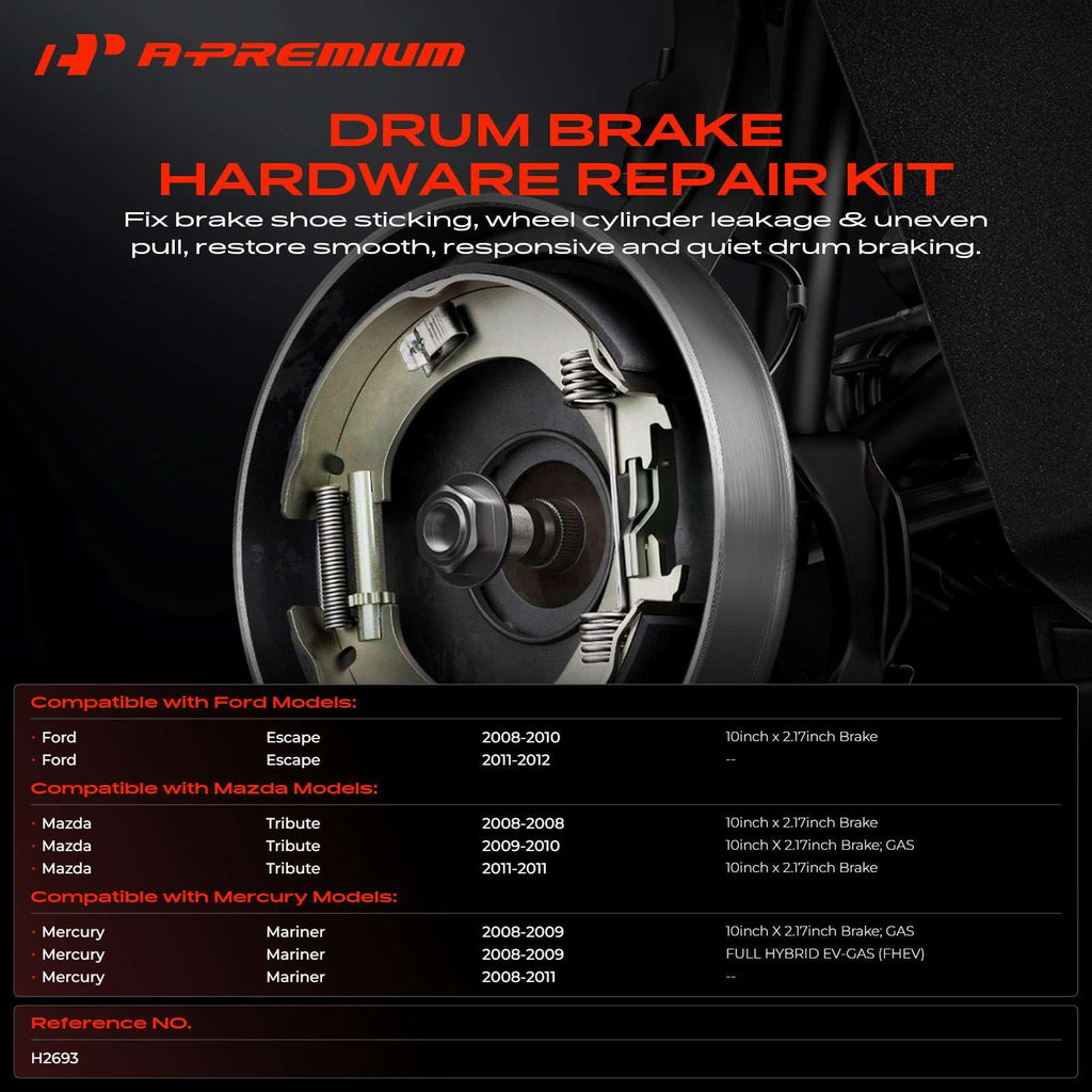 A-Premium Rear Right Side Drum Brake Hardware Kit