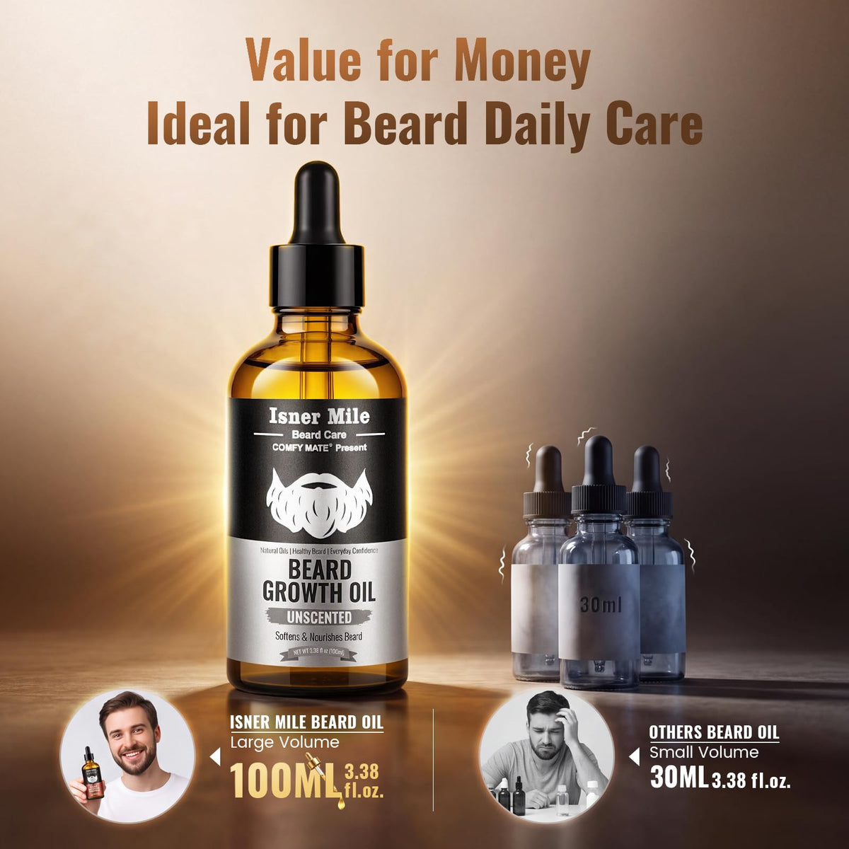 3.38 fl Oz Beard Oil Christmas Stocking Stuffers for Men Him Dad
