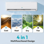 Mini Split AC/Heating System, 18000 BTU, 19 SEER2 208-230V