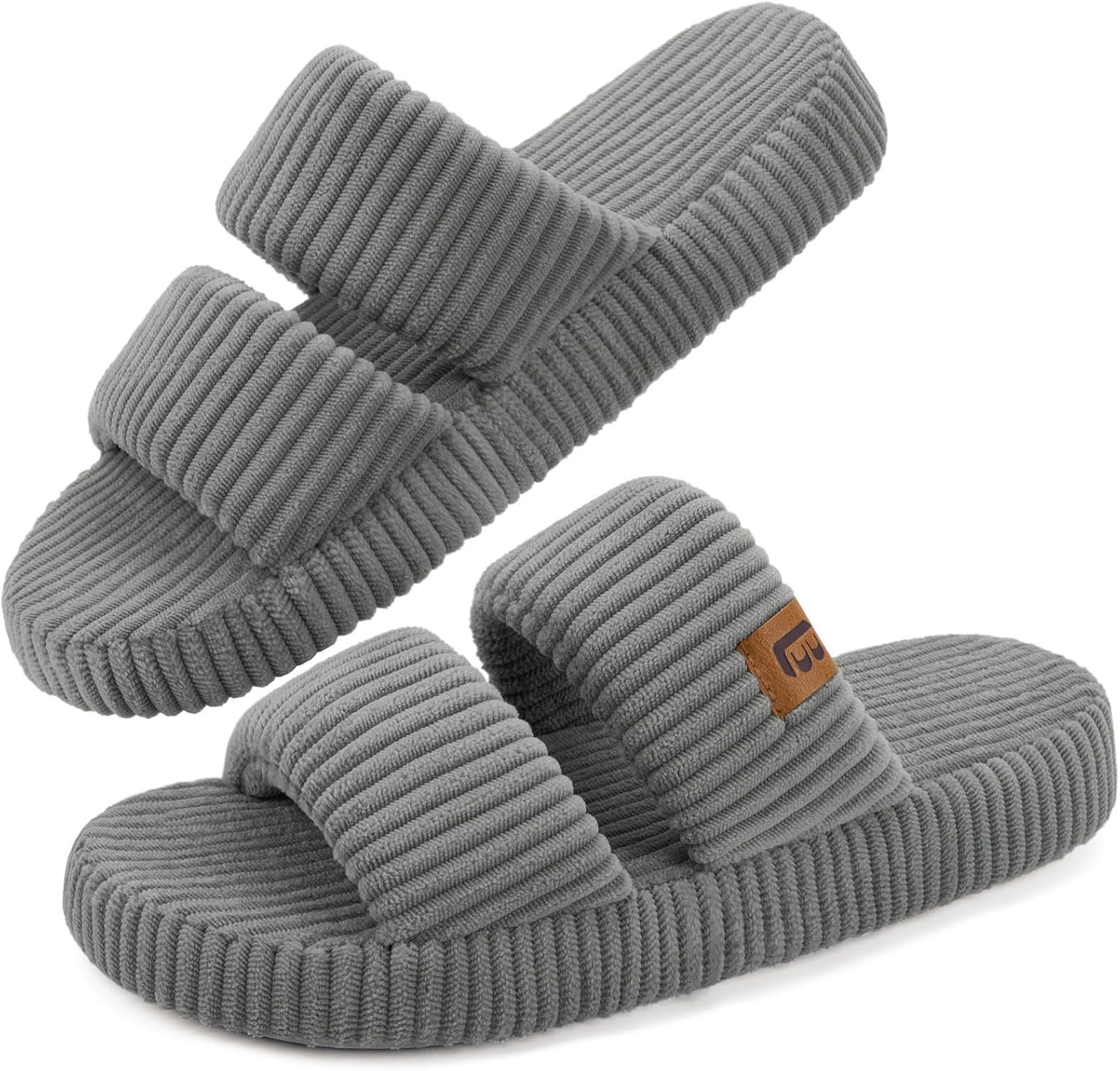 Slippers for Women Memory Foam Open Toe Slide Indoor House Shoes Slip On Bedroom Comfy Gift