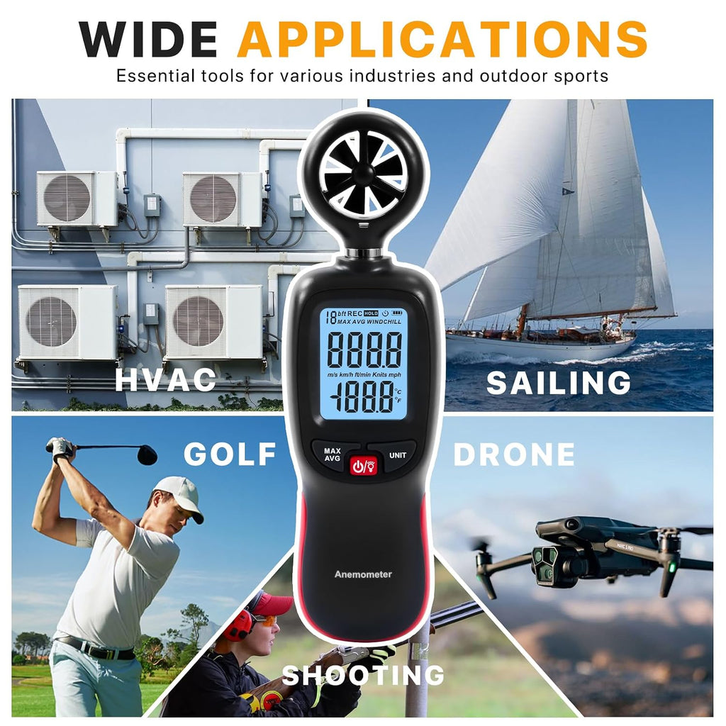 DA-01 Anemometer, Wind Speed Meter and Temperature Monitor