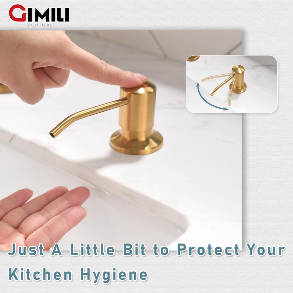 Gold Kitchen Faucet with Soap Dispenser Pull Down Sprayer