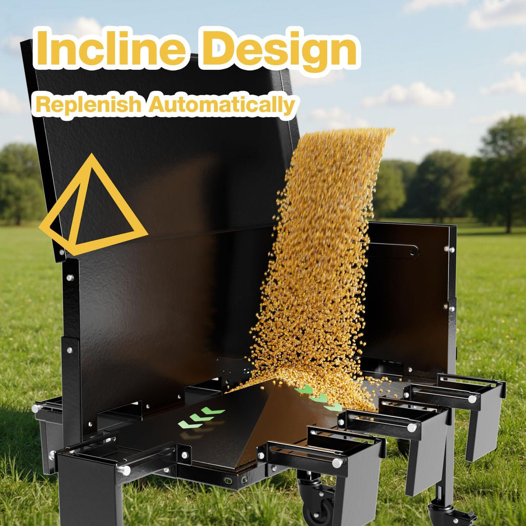 Gravity Deer Feeder, Heavy Duty Metal Deer Feeder, 128LB Large Capacity Automatic Dispenser Feeder, Portable Hunting